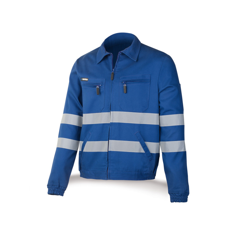 Jacket with reflective stripes, 100% cotton - 488CCRTOPAM