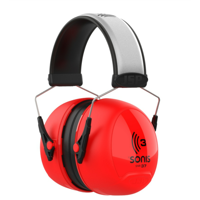 Abafadores ajustáveis ​​Sonis 3 com visibilidade extra - Vermelho brilhante (37 dB)