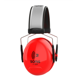 Abafadores ajustáveis ​​Sonis 3 com visibilidade extra - Vermelho brilhante (37 dB)