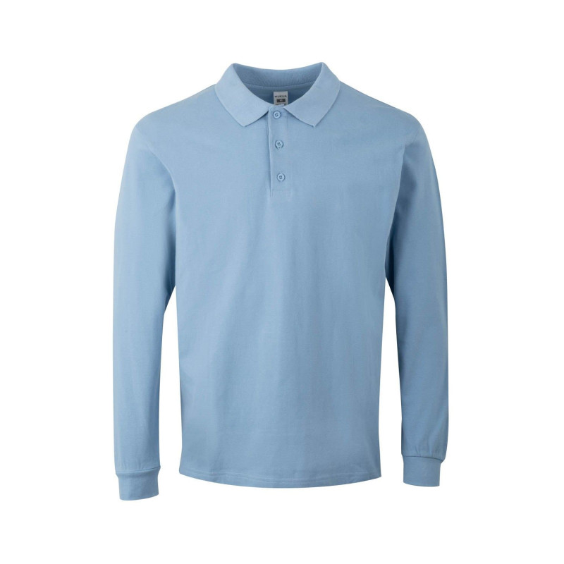 Long-sleeved polo shirt, 100% cotton - HOBART