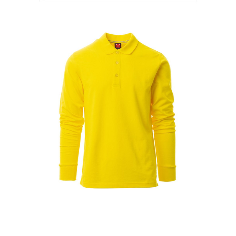Long-sleeved polo shirt, 100% cotton - Florence