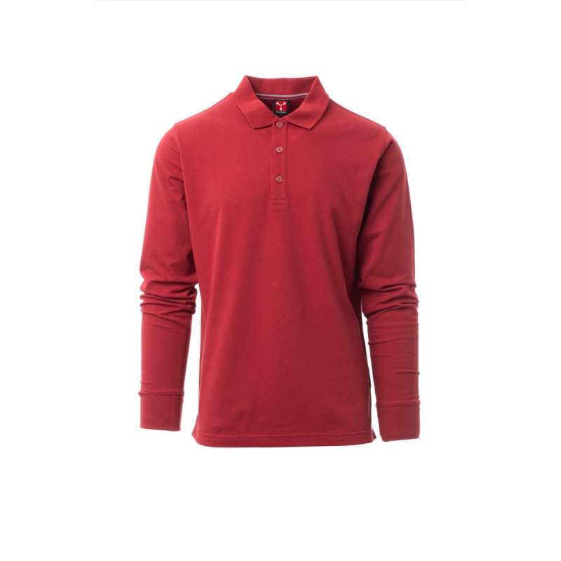 Long-sleeved polo shirt, 100% cotton - Florence
