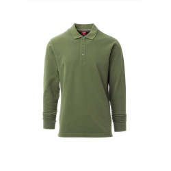 Long-sleeved polo shirt, 100% cotton - Florence