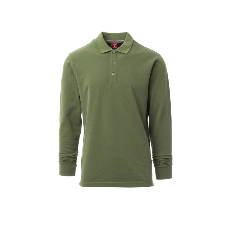 Long-sleeved polo shirt, 100% cotton - Florence