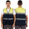 High-visibility multi-pocket reporter-style vest