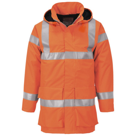 High-visibility fire-retardant rain jacket - Bizflame S774
