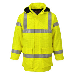 High-visibility fire-retardant rain jacket - Bizflame S774