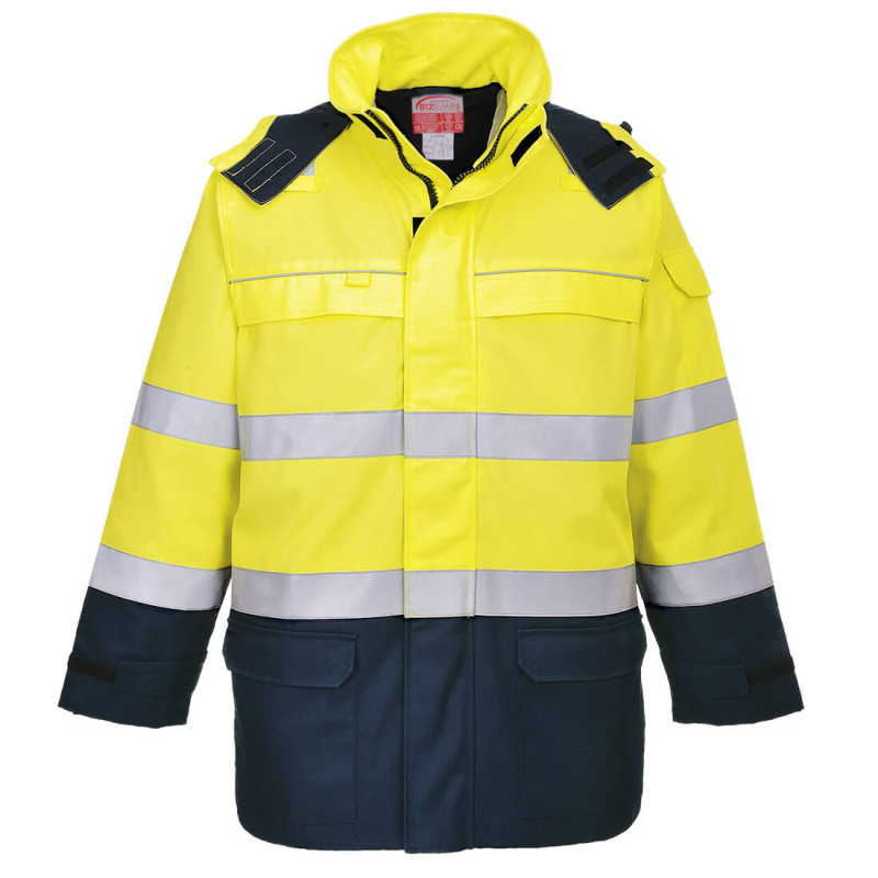 High-visibility fire-retardant rain jacket - Bizflame FR79