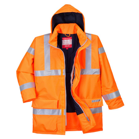 High-visibility fire-retardant rain jacket - Bizflame S778