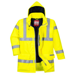 High-visibility fire-retardant rain jacket - Bizflame S778